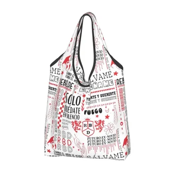 Rebelde World Tour 2023 Сумка для продуктов Прочная Большая Многоразовая сумка для покупок RBD, пригодная для повторного использования, моющаяся Легкая
