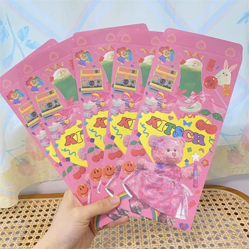 SKYSONIC 5PCS Bear Envelope Pack Милая Винтажная Бумажная сумка-органайзер для поздравлений с Днем Рождения в Корейском стиле Ins Kawaii Papers