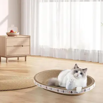 Когтеточка для кошек Круглая, овальная, когтеточки для кошек, шлифовальные гвозди, интерактивный коврик для защиты мебели, Когтеточка-кровать