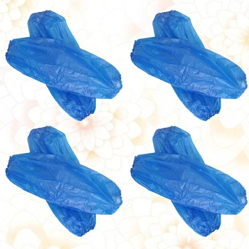300шт. Нарукавники с эластичным концом, водонепроницаемые Маслостойкие нарукавники для защиты рук, Чистящие синие
