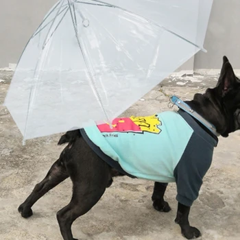 Зонт с Поводком Прозрачный Прогулочный Зонт для Собаки Подходит для Длины спины 19 дюймов Прямая Доставка