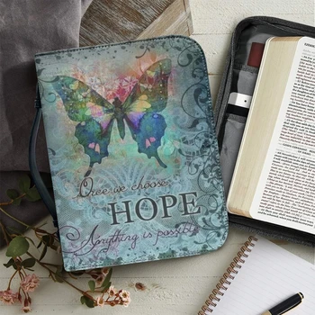 Модная библейская сумка с красивым принтом бабочки, кожаные сумки для путешествий, церковный молитвенный ящик для хранения, органайзер, роскошные принадлежности