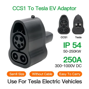 Портативное зарядное устройство для электромобилей, адаптер постоянного тока CCS1 для быстрой зарядки Tesla 250A для электромобилей