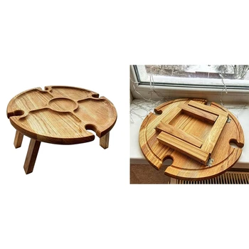 Складной Портативный стол для пикника, раскладной Легкий Походный стол для кемпинга, Небольшой Деревянный Стол для пикника с вином