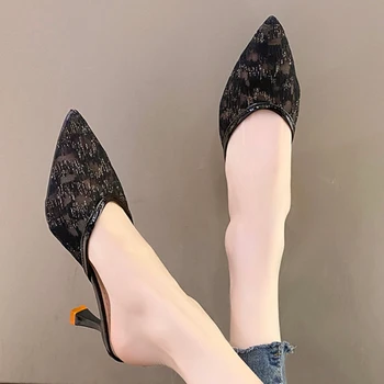 Женская обувь 2023 года, Новые Базовые Женские Летние Туфли-лодочки На высоком каблуке С острым носком, Женская Свадебная Обувь для Невесты, Zapatos De Mujer
