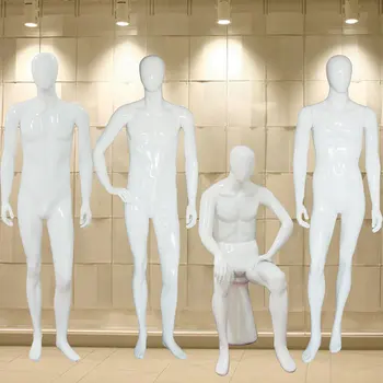 Новая высококачественная модель мужского манекена в полный рост, глянцевый белый манекен, сделано в Китае