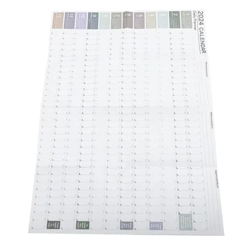 Настенный календарь на 2024 год, декоративный планировщик, простое украшение на бумаге, годовой график работы офиса, дома Ежедневно