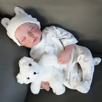 45 см Силиконовая кукла-Реборн ручной работы, реалистичные Игрушки для новорожденных с хлопковым корпусом, куклы для мальчиков и девочек