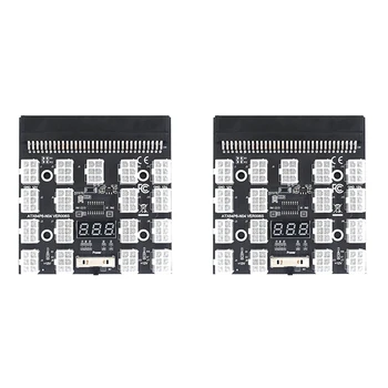 2X Распределительная плата 17-портовый 6-контактный светодиодный дисплей Модуль питания Адаптер серверной карты для HP 1200 Вт 750 Вт блок питания GPU Miner для майнинга BTC