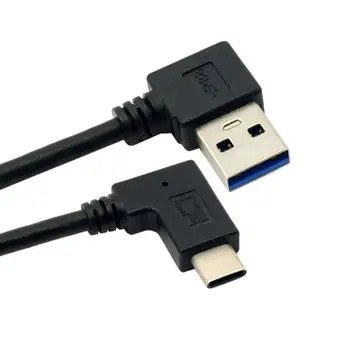 Кабель-Адаптер USB C к USB 3.0 USB 3.1 USB-C под Прямым Углом 90 Градусов USB 3.0 Реверсивный Кабель для Планшета Macbook