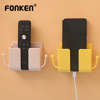 Модернизированный Fonken Настенный ящик для хранения Держатель для зарядки мобильного телефона Наклейка на стену Чехол-органайзер для смартфона Настенная подставка