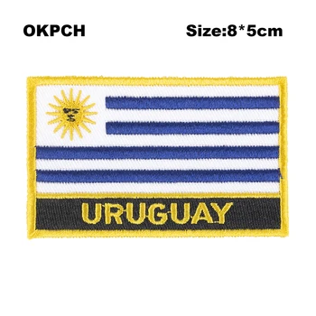 Нашивки с флагом Уругвая, тканевая вышивка, нашивки iorn, нашивки для одежды, цветок PT0188-R