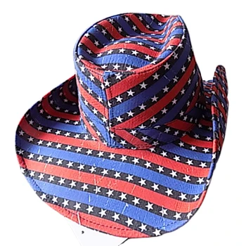 Новая ковбойская шляпа в полоску из ткани в сетку, для кемпинга, рыбалки, красно-синяя повседневная шляпа рыбака
