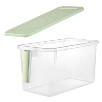 Коробка для хранения в холодильнике, коробка для хранения в прозрачном контейнере С ручкой для холодильника, Инструмент для хранения фруктов, мяса.