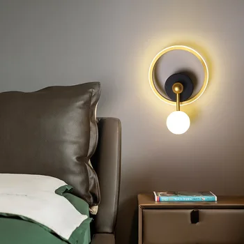 Современная прикроватная тумбочка для спальни Настенный светильник в минималистичном стиле гостиной Фоновая стена Коридора Лестничная лампа Nordic Indoor Room Светодиодный настенный светильник
