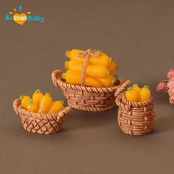 1:12 Мини-Моделирование Искусственных Овощей Кукольный Дом Мини-Морковные Корзины Миниатюрные Аксессуары для Кукольного Домика Кухонные Пищевые Игрушки