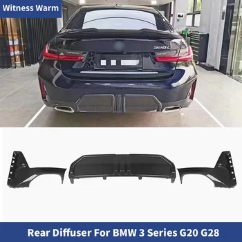 Для BMW 3 серии G20 G28 LCI Задний диффузор из углеродного волокна FRP, бампер, спойлер MP Style 2023 +