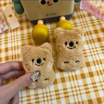 Плюшевый брелок Squeeze Bear, кукла Squeak Bear, Подвеска Chirping Bear, Мягкие мультяшные плюшевые игрушки, пара Брелоков для ключей