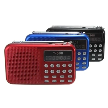 Мини FM-Радио T508 Портативный Светодиодный Экран Стерео Звуковой Динамик Поддерживает USB TF Карту MP3 Музыкальный Плеер с USB-Кабелем Питания