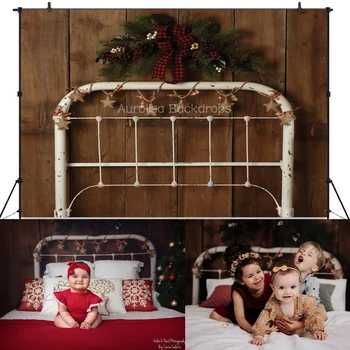 Рождественские фоны для изголовья кровати, Реквизит для детской фотосъемки, фон для Рождественского фестиваля для детей и взрослых