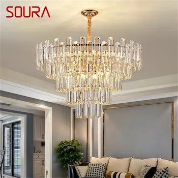 Люстра в стиле постмодерн SOURA Хрустальный подвесной светильник Luxury Light Home LED для гостиной-столовой