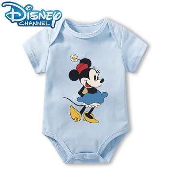 Детская одежда, боди для новорожденных, комбинезон для мальчиков и девочек, ползунки с короткими рукавами с Микки Маусом Disney, комбинезоны от 0 до 12 месяцев
