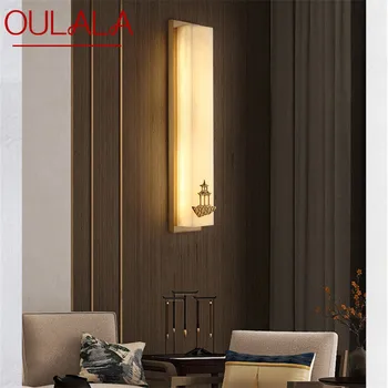 Латунный настенный светильник OULALA LED Современные Роскошные Мраморные бра Светильник для внутреннего декора дома Спальня Гостиная Коридор