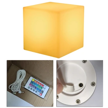 Светящийся Кубический Квадратный Табурет LED Light Cube для Сиденья Стула Водонепроницаемый Перезаряжаемый