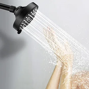 1 шт. Душевая головка G1/2 с пятискоростным водосберегающим скрытым распылителем для душа, Вращающийся Регулируемый 4-дюймовый черный АБС-светильник для ванной комнаты