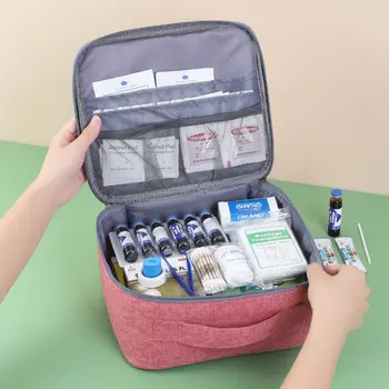 Портативная аптечка из ткани Оксфорд, аптечка для первой помощи, аварийный кейс для выживания на открытом воздухе, сумка для хранения таблеток для домашних лекарств