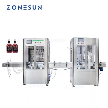 Полноавтоматическая машина для розлива жидкости и прессования пробки ZONESUN для укупорки эфирных масел с 6 головками и пылезащитной крышкой, линия по производству