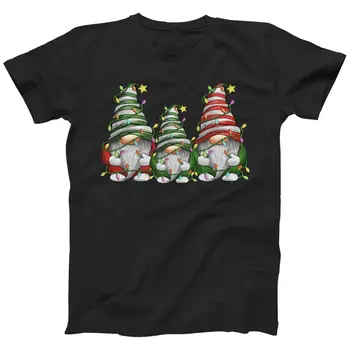 Рождественские Гномы С Рождественскими гирляндами, Мужская Женская Детская футболка, Рождественский Топ S-5XL