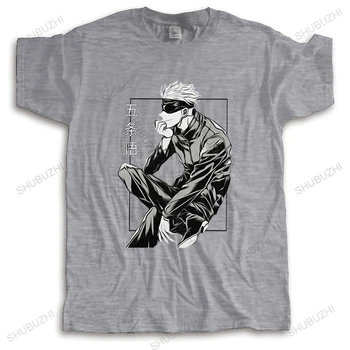 Мужская футболка Jujutsu Kaisen Sotaru Gojo из чистого хлопка, Японская футболка Аниме Манга, круглый вырез, Повседневная футболка с короткими рукавами, одежда