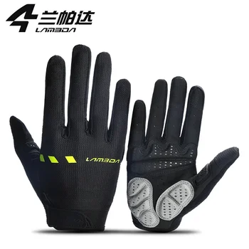 Велосипедные перчатки Lameda Для мужчин, Амортизирующие Дышащие женские перчатки на полный палец, Длинные перчатки для Mtb велосипеда, Спортивные перчатки на открытом воздухе