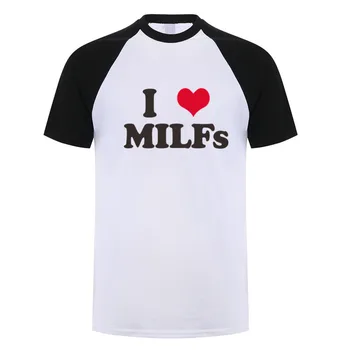 Футболка I Love MILFs, Летняя Женская Мужская футболка с коротким рукавом I Heart Milfs, Хлопковые футболки, Топы OT-008