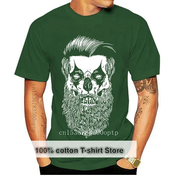 Новая футболка с черепом бородатого клоуна, мужская уличная футболка с бородой, хипстерский скелет на Хэллоуин, уличная футболка