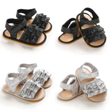 Детские летние сандалии на мягкой резиновой подошве для девочек 0-18 месяцев, Повседневная обувь для прогулок