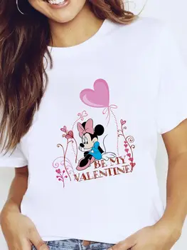 Женская футболка Disney с Минни Микки, летние новинки, модная футболка с принтом 