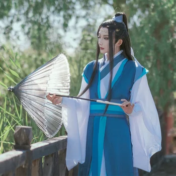 Аниме Sha Po Lang Gu Yun косплей костюм унисекс синий Hanfu полный комплект костюмов на Хэллоуин для карнавальных шоу комиксов
