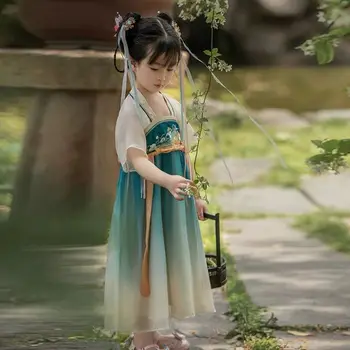 Китайское платье для девочек, костюм Hanfu Kids Tang, платья фей, костюм для косплея.