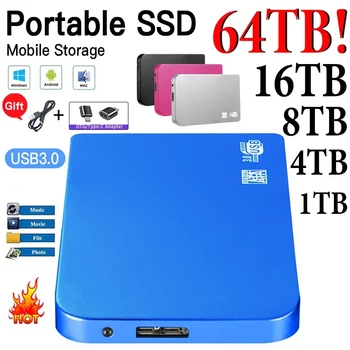 Внешний твердотельный накопитель 1 ТБ Портативный Внешний Жесткий Диск 2 ТБ USB 3.1 жесткий Диск SSD 500 ГБ Внешний Жесткий Диск SSD для ноутбука Mac