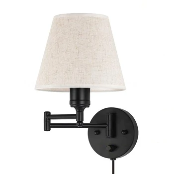 Американский настенный светильник-бра, прикроватный светильник в стиле ретро для гостиничной спальни со штекером, настенный светильник для прихожей, спальни, гостиной, ламп