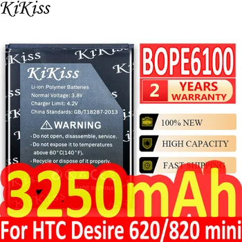 Батарея смартфона KiKiss BOPE6100 Для HTC Desire 620 D620G/H/U Desire 820 mini D820MU D820MT D820X 820mini Батареи 3250 мАч