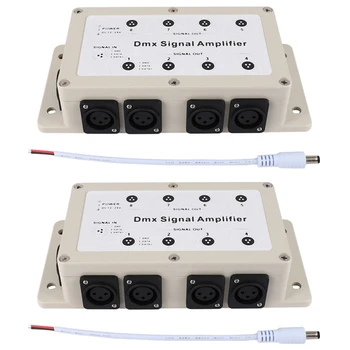 2X Dc12-24V 8-канальный выходной DMX Dmx512 светодиодный контроллер, усилитель сигнала, разветвитель, распределитель для домашнего оборудования