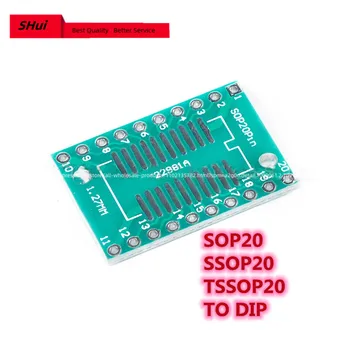 5ШТ SOP20/SSOP20/TSSOP20 к DIP20 0,65/1,27 мм Переходная Плата Адаптер Печатной ПЛАТЫ Pinboard Pin IC Тестовая Пластина
