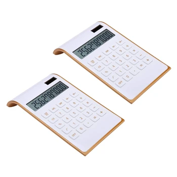 Калькулятор 2X, тонкий элегантный дизайн, Офисная / Домашняя электроника, Настольный калькулятор с двойным питанием, солнечная энергия, 10 цифр
