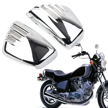 1 пара Хромированных Мотоциклетных Боковых Обтекателей Аккумуляторной Батареи Защитная Крышка Для Yamaha XV700 750 1000 1100 Virago 1984-2020 ABS Пластик