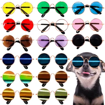 10 шт. Винтажных солнцезащитных очков для собак и кошек, отражающих очки для собак, реквизит для фотографий домашних животных, милые модные солнцезащитные очки для кошек и собак