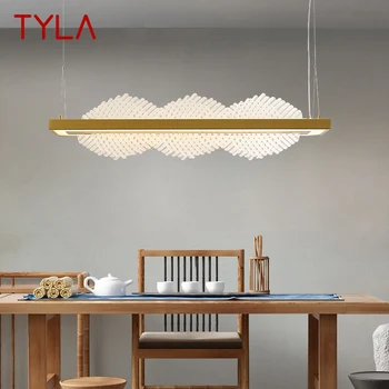 Современный подвесной светильник TYLA LED, китайский Креативный Простой дизайн, Золотая потолочная люстра для домашнего чайного домика, столовой