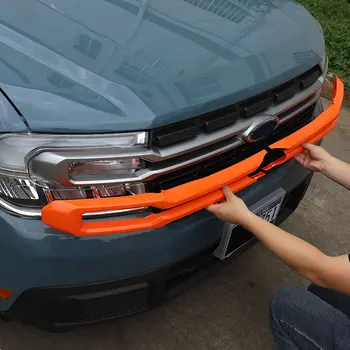Для Ford Maverick 2022-2023 ABS Оранжевый Автомобильный передний бампер Сетка Центральная Решетка Полосы Отделка крышки наклейка Автомобильные аксессуары